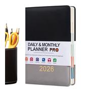 Qfdiwr Agenda diaria 2026 - Agenda escolar A5 diaria 365 días, planificador mensual 2026 calendario enero-diciembre | Para la escuela en casa, la oficina, los estudiantes y los maestros