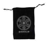 Qfdiwr Bolsa de almacenamiento de tarot | Bolsa de joyería resistente con temática mágica negra | Bolsa para cartas de tarot con cordón para cartas Rider Waite Tarot Deck Oracle, Sección C, ver