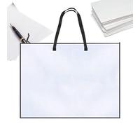Qfdiwr Bolsa Para Material de Arte, Bolsa de Almacenamiento de Pósteres 48 X 63 cm con Asa y Cremallera, Maletín Transparente Portátil, Estuche para Obras de Arte para Pósteres, Escuela, Universidad y