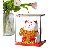 Qfdiwr Cat Solar Car - Gato Solar de la Suerte para Coche, decoración de estatuas de Coche, decoración de Gatos de la Suerte, decoración y Exquisita China para oficinas y Salas de Estar