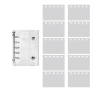 Qfdiwr Cuaderno de Hojas Sueltas con Cubierta de PVC Transparente 5 Anillos | Papel De Cuaderno De Hojas Sueltas 10 - Para Manualidades, Viajes en Avión y Álbum de Recortes