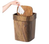 Qfdiwr Cubo de Basura de Cocina | Basurero Rectangular Comedor | 12L Contenedor Decorativo a Prueba de Olores con Tapa Abatible para Lavandería Estilo Granja Baño Patio y Área Debajo del Fregadero