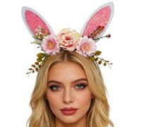 Qfdiwr Diadema de Pascua - Ajustable Suave y Brillante para Disfraz de Dibujos Animados - Accesorios de Decoración con Orejas de Conejo | Para Cabina Fotográfica Cumpleaños Maquillaje Fiestas De