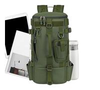 Qfdiwr Fischer - Mochila multifunción con varios compartimentos de tela Oxford, mochila de pesca con soporte para cañas de pescar - Práctica mochila diaria para actividades al aire libre, trabajo o