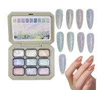 Qfdiwr Gel para Técnica de Dactilopresión - Gel para Degradado de Uñas,Accesorios de 9 Colores para Diseño de Uñas en Salón y Hogar Manicura Creativa Expresión Artística