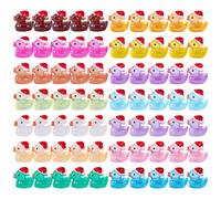 Qfdiwr - Juego de 70 figuras de pato que brillan en la oscuridad - Patos de resina luminosa, mini figuras de pato de resina lo suficientemente brillantes para decoraciones