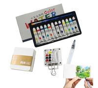 Qfdiwr Kit de Acuarelas - Juego de Tubos de Acuarela,Suministros de Arte Portátil para Principiantes en Exteriores, Artistas y Aficionados