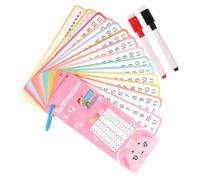 Qfdiwr Matemáticas Flash Tarjetas, Tarjetas de Aprendizaje de matemáticas - División de multiplicación de sutracción de adición del Juego,Borrar en seco Tarjetas educativas de Doble Cara con Agujeros