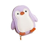 Qfdiwr Monedero de pingüino,Compartimentos de acordeón con cremallera con diseño de pingüino de piel sintética - Lindo bolso de monedas de animales | Para el trabajo, la escuela, la oficina, el hotel