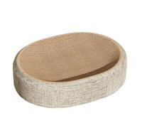 Qfdiwr Pads de rascador de cartón ovalados, 41 x 31 x 10 cm, cesta rascador sisal multifunción con base antideslizante, gran rascador de gato, cartón ovalado ergonómico, para animales en apartamento