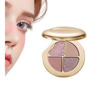 Qfdiwr Paleta De Maquillaje,Paleta De Maquillaje 4 En 1 - Blush Y Highlighter Traje Largo Para Viaje Cara Niñas Adolescentes Mujeres Adulto