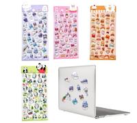 Qfdiwr - Pegatinas para botella de 4 piezas, pegatinas brillantes para actividades manuales, calcos 3D estéticas para niños, adolescentes, adultos, recompensa, teléfono de coche, cuaderno de ordenador