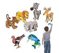 Qfdiwr Puzzles 3D Animales para 7 modelos de espuma 3D Actividades educativas - Puzzle de animales - para cumpleaños, instrucción en casa de infancia interacción entre padres e hijos