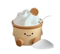 Qfdiwr - Salero de cerámica de diseño lindo con tapa y cuchara | de sal para tartas, para cocina, hogar, comida, cocina o pastelería condimentos
