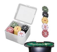 Qfdiwr Set de Fichas de Póker,100 Piezas Numeradas Coloridas Accesorio de Juego con Estuche - Fichas de Poker al por mayor | para Casa Viaje Noche Torneos Vacaciones Cumpleaños Oficinas