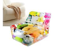 Qfdiwr Stuffed Animal Bean Bag Design Transparent, Funda de puf rellenable impermeable de gran tamaño, asiento con cremallera para casa clásica dormitorio infantil sala dormitorio