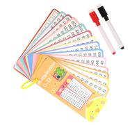 Qfdiwr Tarjetas de matemáticas, Tarjetas Flash de suposición adicionales, División de multiplicación de sutracción de adición del juego, Borrar en seco Tarjetas educativas de doble cara con agujeros e