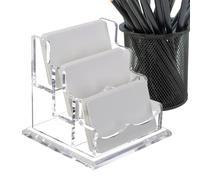 Qfdiwr Tarjetero de acrílico | Expositor para tarjetas de visita de mesa | Organizador multilugar de escritorio para oficina, recepción, reuniones, casa