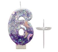 QFEHTHSK 1 Pieza De Vela De Cumpleaños Número 6, Vela De 6To Cumpleaños, Decoración De Cumpleaños De Sirena, Decoración Creativa De Pastel De Cumpleaños, Accesorios para Pasteles