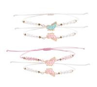 QFEHTHSK 2 Pares De Pulseras De Mariposas, Pulseras De La Amistad, Pulseras Trenzadas, Pulseras Ajustables, Pulseras Creativas, Pulseras Elegantes De Mariposas