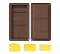 QFEHTHSK 2 Uds Moldes Rectangulares para Chocolate, 3 Uds Raspadores, Moldes para Hornear De Cocina, Moldes De Silicona Antiadherentes, Moldes para Galletas DIY, Moldes para Dulces