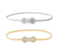 QFEHTHSK 2 Unidades De Cinturones De Diamantes De Imitación, Accesorios De Vestir, Cinturones Finos Elásticos, Cinturones De Mujer De Moda, Cinturones Elegantes, Cinturones Brillantes