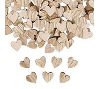 QFEHTHSK 200 Unidades De Discos De Madera para Decoración De Corazones, Discos De Madera para Decoración De Corazones, Adornos para Mesa De Boda, Discos De Madera, Confeti De Bautizo