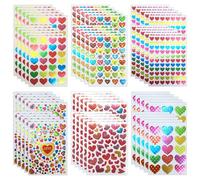 QFEHTHSK 60 Hojas De Pegatinas De Corazones De Colores, Pegatinas De Corazón Autoadhesivas, Pegatinas De Recompensa para Niños, Pegatinas del Día De La Madre, Pegatinas De Decoración DIY