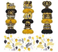 QFEHTHSK Juego De 9 Piezas De Decoraciones De 40 Cumpleaños Y Confeti Decorativo De 15 G, Decoraciones De Mesa De Fiesta, Decoraciones Creativas para Fiestas, Suministros para Fiestas