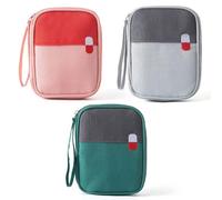 QFEHTHSK Mini Botiquín De Primeros Auxilios De 3 Piezas, Bolsa De Medicamentos Portátil, Pequeño Botiquín De Primeros Auxilios De Viaje, Bolsa De Primeros Auxilios Impermeable