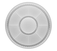 QFEHTHSK Molde De Bandeja Redonda De 1 Pieza, Molde De Bandeja De Silicona Ranurada, Molde De Bandeja De Almacenamiento A Rayas, Molde para Portavasos De Agua, Molde De Fundición De Resina