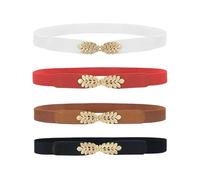 QFEHTHSK Pack De 4 Cinturones Elegantes, Cinturones Elásticos, Cinturones Elásticos Para Mujer, Cinturones De Moda, Accesorios De Vestir, Cinturones De Vestir, Cinturones De Decoración De Vestidos