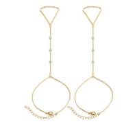 QFEHTHSK Pulsera De Anillo De 2 Piezas, Joyería Elegante, Joyería De Diamantes De Imitación, Joyería Creativa, Joyería para Mujer, Accesorios De Vestir