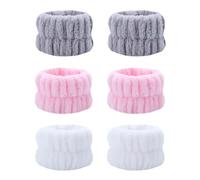 QFEHTHSK Pulsera De Lavado De Cara De 6 Uds, Pulsera Antihumedad, Pulsera De SPA, Pulsera De Lavado De Cara De Microfibra, Pulsera De Lavado De Cara Absorbente De Agua