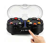 QFGain Limpiador AutomáTico de Bolas de Billar de Un Solo BotóN: Pantalla TáCtil LCD, DisipacióN de Calor, Doble Fusible y Almohadillas de Fieltro de Lana black-22hole
