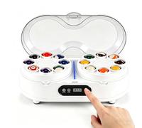 QFGain Limpiador AutomáTico de Bolas de Billar de Un Solo BotóN: Pantalla TáCtil LCD, DisipacióN de Calor, Doble Fusible y Almohadillas de Fieltro de Lana white-16hole