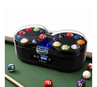QFGain Limpiador AutomáTico Profesional de Bolas de Billar: Doble Motor, Control TáCtil LCD, Revestimiento de Fieltro de Lana y Doble Fusible black-16hole