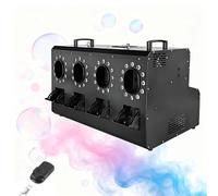 QFGain MáQuina De Burbujas Y Niebla con 24 Luces Led, Altura De PulverizacióN De 8 M, MáQuina De Niebla De 1500 W con Control DM×/Panel LCD/Control Remoto, MáS De 8000 Burbujas De Colores FourNozzle