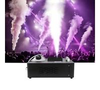 QFGain MáQuina De Humo Profesional - 18000 Cfm De Alto Rendimiento Y 8 Metros De Altura con FuncióN DM×512 Y Pantalla LCD, IluminacióN DináMica RGB De 24 Colores, para Conciertos, Escenarios 3000W