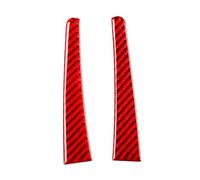 QFJFBGGH Interiores Panel Pilar A Fibra Carbono Tiras Decorativas Ambos Lados Pegatina Decoración Interior Coche para Toyota para RAV4 2016-2017 Decoración Salida Aire(Rojo)