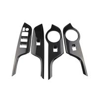QFJFBGGH Molduras Interiores Coche Pegatinas Embellecedoras para Interruptor De Elevalunas Interior De Coche, Accesorios para Toyota para C-HR para CHR 2016-2022 decoración Central(LHD Carbon Black)