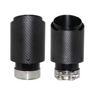 QFJFBGGH Tubo Escape Coche Punta De Escape Universal Fibra Carbono Mate Coche Silenciador Tubo Boquilla Recta De Acero Inoxidable Negro Tubo Cola Coche(51mm-101mm)