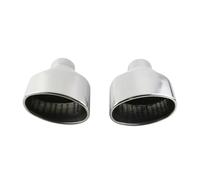 QFJFBGGH Tubo Escape Coche Punta Escape Universal para Coche 63 Mm Acero Inoxidable Pulido Laminada/Ovalada con Silenciador Inclinado Color para RS4 Tubo Cola Coche(Silver 1 Pair)