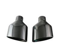 QFJFBGGH Tubo Escape Coche Punta Escape Universal para Coche 63 Mm Acero Inoxidable Pulido Laminada/Ovalada con Silenciador Inclinado Color para RS4 Tubo Cola Coche(Black 1 Pair)