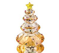 QFkris Figura de árbol de Navidad de cristal, pisapapeles de cristal, adorno de mesa, regalo creativo de Navidad (champán)