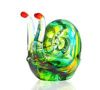 QFkris Figura de caracol de vidrio soplado de 4.4 pulgadas, coleccionable, hecha a mano, de vidrio, pisapapeles para decoración del hogar, regalo