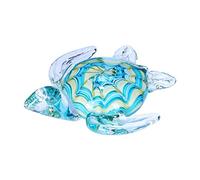 QFkris Figura de Cristal Hecha a Mano con Tortuga Marina soplada, Escultura de Cristal, decoración del hogar, Regalo de cumpleaños