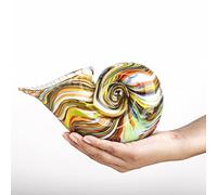 QFkris Figuras de cristal de concha de Nautilus, arte de conchas sopladas a mano, escultura de cristal multicolor, hermosa decoración del hogar, pisapapeles de cristal