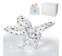 QFkris Mariposa de Cristal Grande de 4 Pulgadas, Figura Coleccionable Con Base de Bola, Adorno y Estatua de Animal