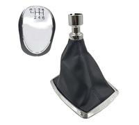 QGBKLZNZHP Cabezal Palanca Cambio Marchas Coche Para Ford Para Kuga I MK1 08-12 Manijas 6 Perilla Cambio Palanca Arranque Gaitor Shifter Chaqueta Antipolvo Accesorios(R123456 silver set)